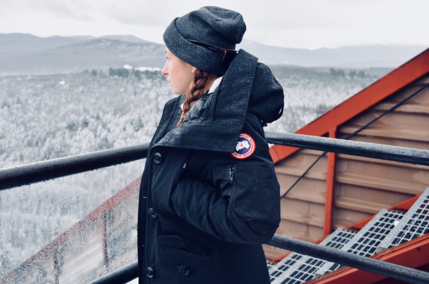 Looking out from the ski jumps