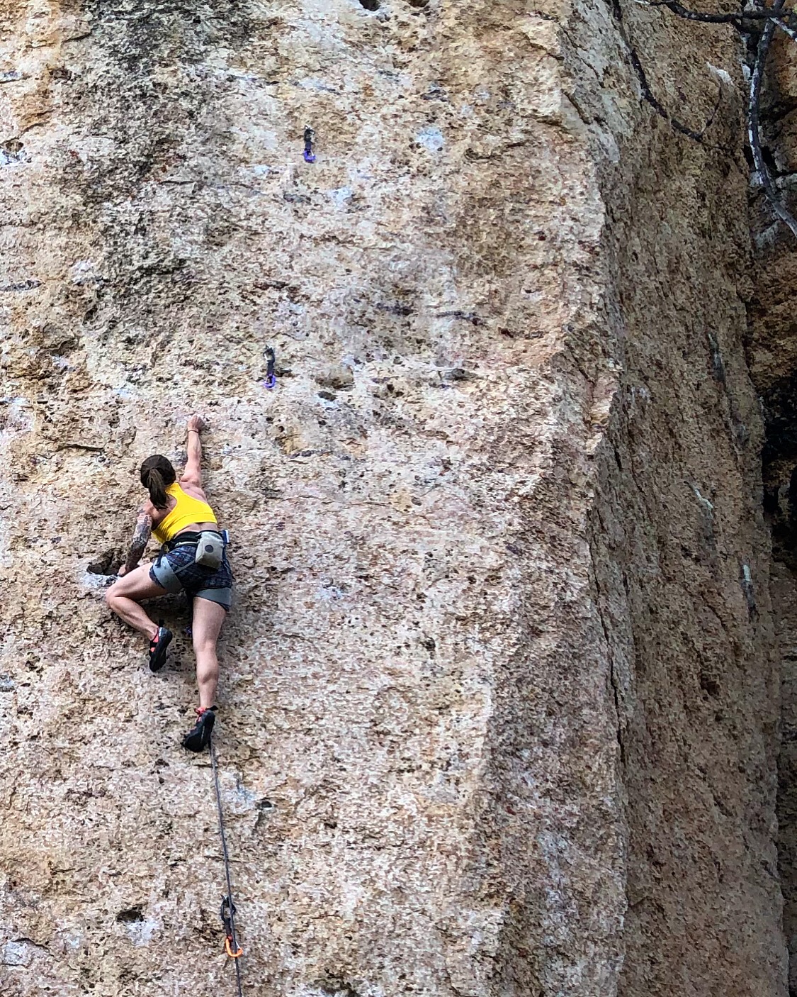 Leading a route on limestone
